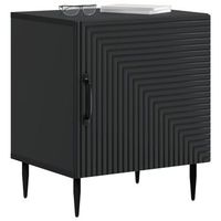 mesita de noche  armario de noche  mesa de noche negro 43 x 345 x 50 cm madera de ingenieria