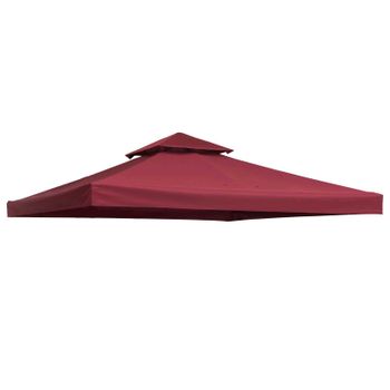 Outsunny Techo Reemplazo para Carpa 3x3 m Pabellón de Poliéster para Jardín Terraza Aire Libre Exterior - Color Rojo Burdeos   Aosom España