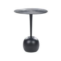 mesa auxiliar de metal negro 40 cm tablero tallado sala de estar recibidor eucla