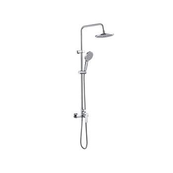 Barra De Baño Cromada Monomando Con Rociador Redondo