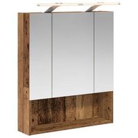 armario con espejo de bano madera vieja 60 x 145 x 70 cm vidaxl