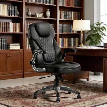 Silla De Oficina Ejecutiva Con Respaldo Alto, Negra, 67,5 Cm Y Altura Regulable