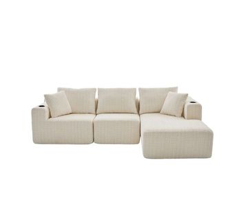 Sofá modular 4 plazas - sofá modular con memory foam, cloud couch con chaise grande - verde