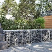 cesta de gaviones  gavion para piedras  gavion decorativo con cubierta hierro galvanizado 200x50x50 cm cfw482480