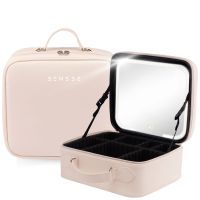 sensse glow up vanity case with led light mirror