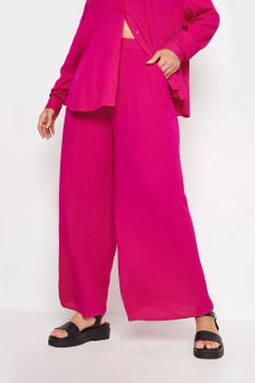 Yours Pantalones Fucsia En Tejido Transpirable, Mujer Curvy Y Tallas Grandes, Yours
