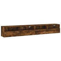 muebles de pared de tv 2 uds madera roble ahumado 100x30x30 cm vidaxl