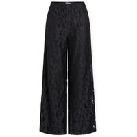 vila pantalones tonato wide trousers - black beauty para mujer