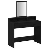 mesa tocador  mesa de maquillaje roble negro 100 x 41 x 140 cm madera de ingenieria