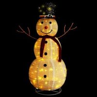 muneco de nieve de navidad con luces led tela lujosa 120 cm vidaxl