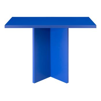 Mesa de comedor cuadrada tablero laminado 3cm azúl prussia 100xm