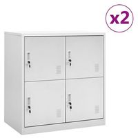 pack 2 uds armario de almacenamiento  armarios taquilla de acero gris claro 90x45x925 cm cfw741896