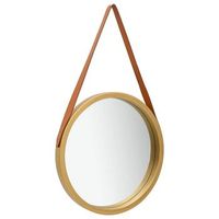 espejo de pared con correa dorado 50 cm vidaxl