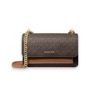 michael kors para mujer 30r5gc7l3b bolso de hombro claire grande con logotipo marron osfa casual lona