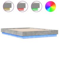 estructura de cama con luces led gris hormigon 160x200 cm vidaxl