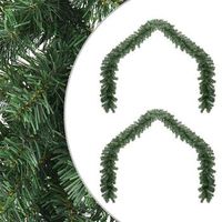 guirnalda de navidad 2 uds verde 20 m pvc vidaxl