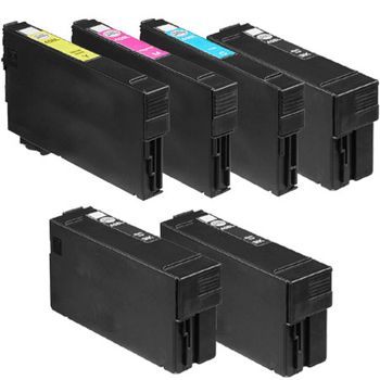 Compatible Multipack Epson 408LBK/C/M/Y Full Set + 2 EXTRA Black Ink Cartridges (6 Pack)