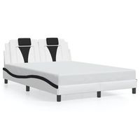 cama doble  cama para adultos  estructura de cama con cabecero cuero sintetico blanco y negro cfw1154880