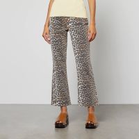 ganni leopard-print cotton-blend denim jeans - w29