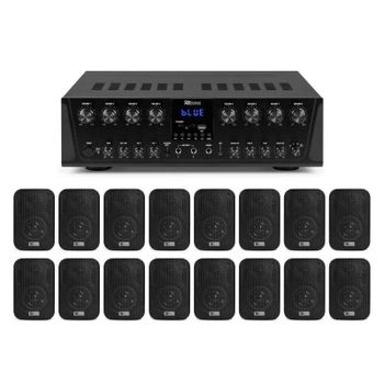 Amplificador Power Dynamics PV280BT 800W RMS Bluetooth USB SD Radio FM 8 zonas