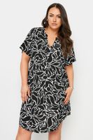 yours vestido tunica blanco y negro estampado mujer curvy y tallas grandes yours