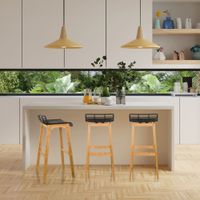 taburete de bar madera  plastico roblenegro