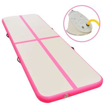 Esterilla Inflable De Gimnasia Con Bomba 500x100x10 Cm Pvc Rosa Vidaxl