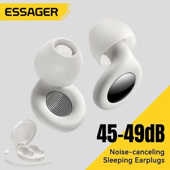 ESSAGER Tapones para los oídos con cancelación de ruido para dormir Tapones para los oídos de silicona suave para dormir Auriculares con reducción de ruido para dormir Trabajo Estudio Viajes