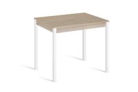 mesa de cocina alta fija 110x70 cm roble pata blanco