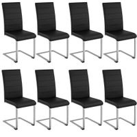 8 sillas de comedor ergonomicas y altas forma de c simil cuero negro