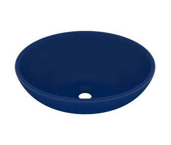 Vidaxl lavabo de lujo ovalado cerámica azul oscuro mate 40x33 cm