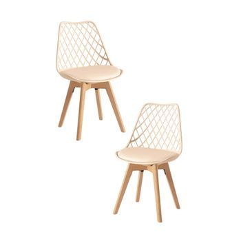 Pack 2 Sillas Mima De Polipropileno 82*49*43 Cm - Crema