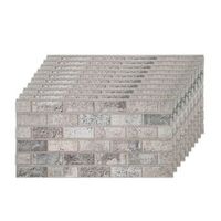 set de 10 paneles decorativos efecto ladrillo blanco envejecido 100x50cm