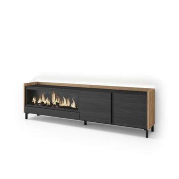 Mueble Tv Torrox-01 Con Chimenea Eléctrica Y Luces Led