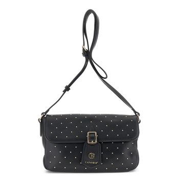 bolso de mano con aplicación de micro tachuelas black
