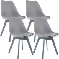 juego de 4 sillas de comedor linares plastico grisgris 50x49x83 cm clp