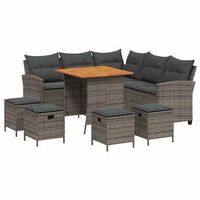 juego de sofas de jardin en forma de l con cojines 6 pzas gris vidaxl