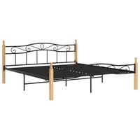 cama matrimonial  cama para adultos  estructura de cama metal y madera maciza de roble 200x200 cm