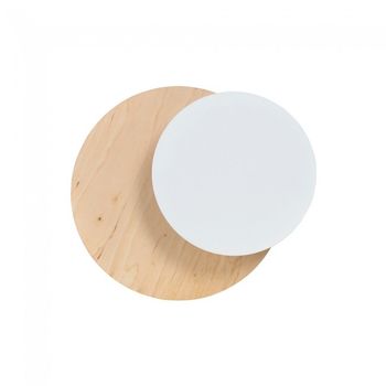 Aplique de pared aura madera+blanco