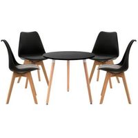 clp juego de comedor lansgar madera negro