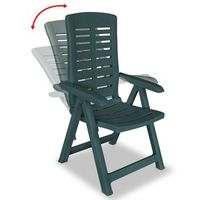 pack 4 uds sillas de jardin  silla de exterior  sillon reclinables plastico verde
