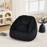 sillon tipo bean bag negro de 98 x 92 x 73 cm con relleno de espuma viscoelastica