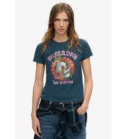 superdry para mujer w1011332a camiseta tattoo rhinestone marino m casual algodon manga corta