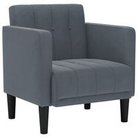 sillon con reposabrazos color gris oscuro 53 cm terciopelo vidaxl