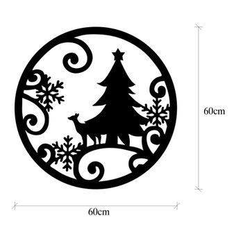 Decoración Pared De Metal Xmasblack-27 Negro 60x60 Cm