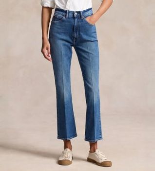 Polo Ralph Lauren para mujer. 211890140001 Jeans de campana recortados azul (29/32), Casual, Algodón, Denim