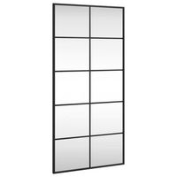 espejo de pared rectangular de hierro negro 50x100 cm vidaxl