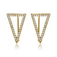 pendientes triangulo plata 925 circonita cubica oro