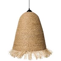 lampara colgante elegante de jacinto de agua fibra de platano con flecos estilo boho tejido a mano iluminacion salon comedor natural arys