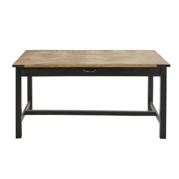 Mesa de comedor de mango macizo y acero de 160 cm